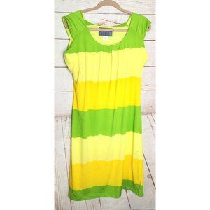 Club Style Yellow Lime Green Nightgown Dress - Size 12, Stretchy and Comfortable
